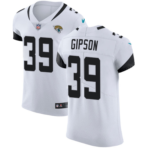 Nike Jaguars #39 Tashaun Gipson White Men's Stitched NFL Vapor Untouchable Elite Jersey - Click Image to Close